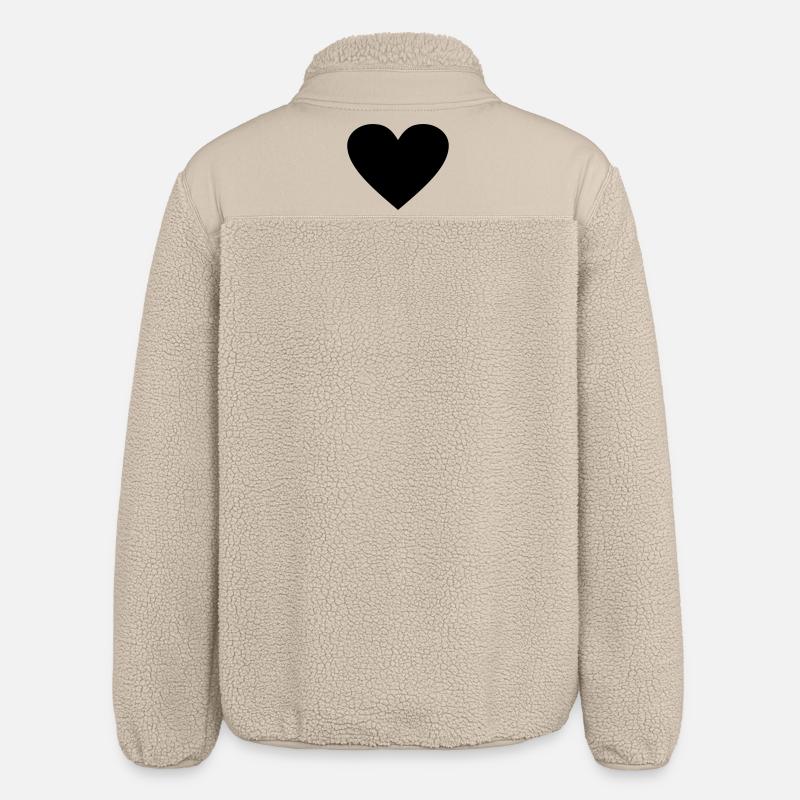Black Heart Awesomeelement - Relaxed Fit Unisex Sherpa Jacket by Stanley/Stella - beige