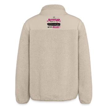 Amoureuse d'un informaticien ! humour geek - Veste sherpa unisexe coupe décontractée Stanley/Stella - beige - Dos