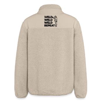 Schweißen Wiederholen - Relaxed Fit Unisex Sherpajacke von Stanley/Stella - Beige - Hinten