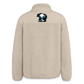 Bären Silhouette Wildnis Vollmond Nacht - Relaxed Fit Unisex Sherpajacke von Stanley/Stella - Beige - Hinten