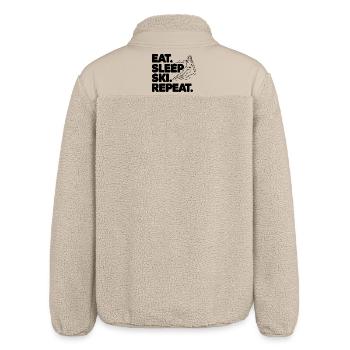 Skischild mit inspirierendem Text - Relaxed Fit Unisex Sherpajacke von Stanley/Stella - Beige - Hinten