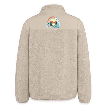Nature wave scenery cute summer design - Relaxed Fit Unisex Sherpa Jacket by Stanley/Stella - beige - Back