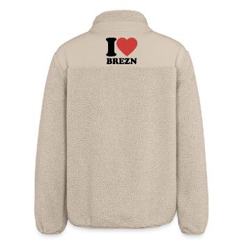 I Love Brezn - Herz - Brezel - Relaxed Fit Unisex Sherpajacke von Stanley/Stella - Beige - Hinten