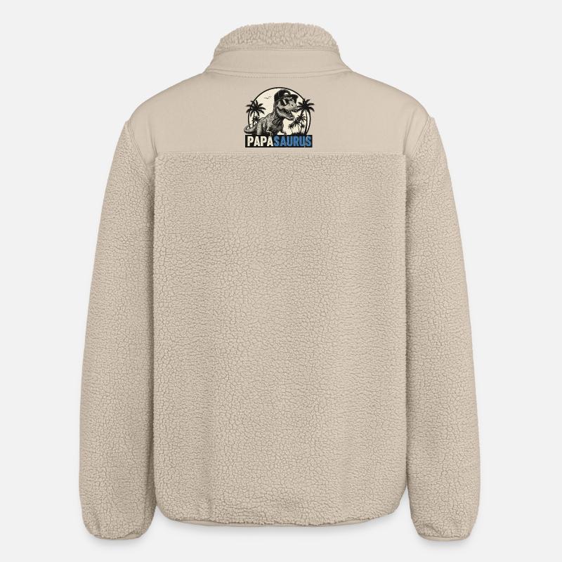 Papasaurus – Cool T-Rex Father Design - Veste sherpa unisexe coupe décontractée Stanley/Stella - beige