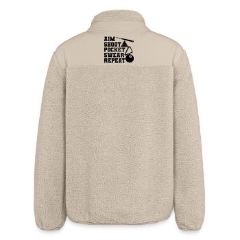 Zielen Schießen Versenken Wiederholen - Relaxed Fit Unisex Sherpajacke von Stanley/Stella - Beige - Hinten