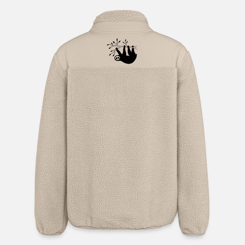 Tête de mort paresseux noir - Veste sherpa unisexe coupe décontractée Stanley/Stella - beige