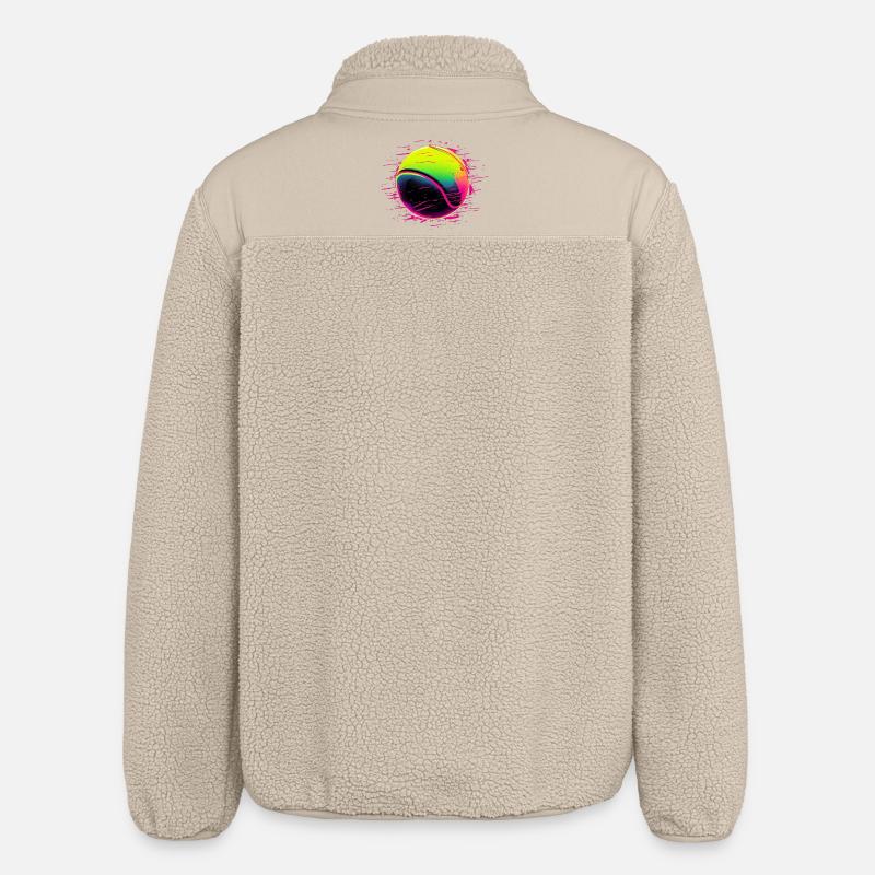 Balle de tennis style synthwave - Veste sherpa unisexe coupe décontractée Stanley/Stella - beige
