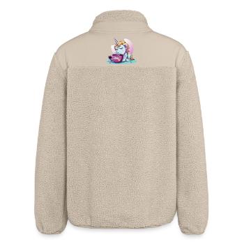 Schlummerndes Einhorn Kaffeezauber - Relaxed Fit Unisex Sherpajacke von Stanley/Stella - Beige - Hinten