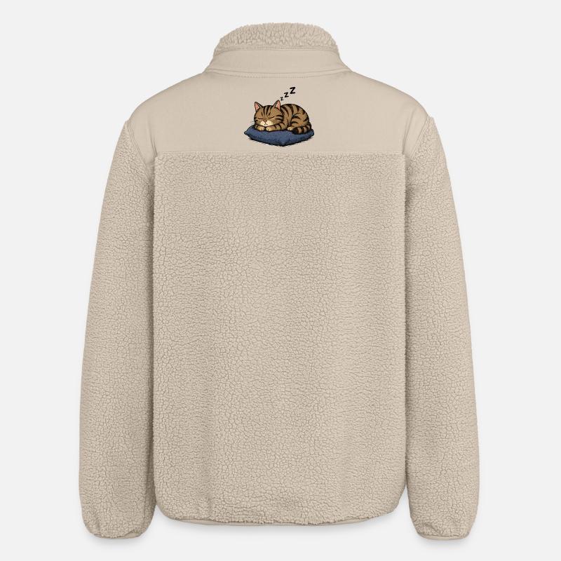 Chat endormi sur l’oreiller - Veste sherpa unisexe coupe décontractée Stanley/Stella - beige
