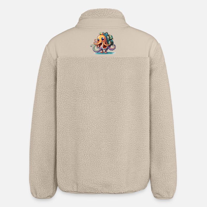Octopus Explorer with Backpack - Relaxed Fit Unisex Sherpa Jacket by Stanley/Stella - beige
