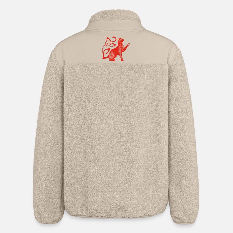 Chat rouge celte - Veste sherpa unisexe coupe décontractée Stanley/Stella - beige