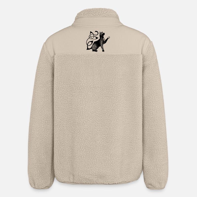 Keltische Schwarze Katze - Relaxed Fit Unisex Sherpajacke von Stanley/Stella - Beige