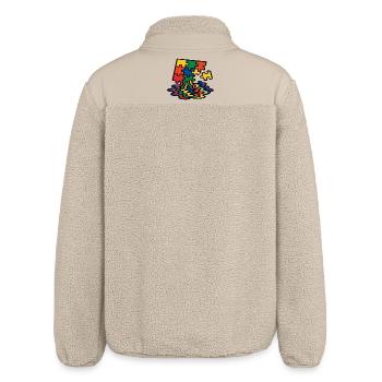 Rainbow Puzzle Tree Splash - Relaxed Fit Unisex Sherpa Jacket by Stanley/Stella - beige - Back