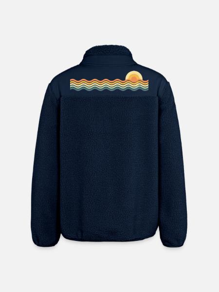 Sun and waves - Relaxed Fit Unisex Sherpa Jacket by Stanley/Stella - navy