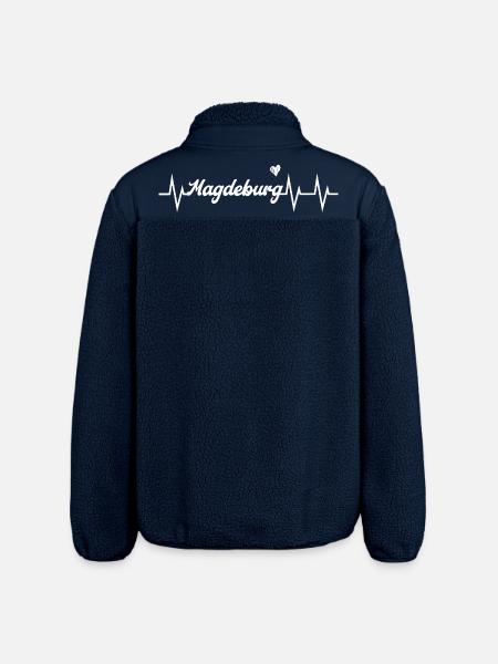 Heartbeat Magdeburg - Relaxed Fit Unisex Sherpa Jacket by Stanley/Stella - navy
