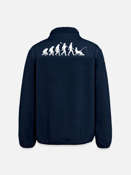 Evolution - Pêcheur, Cadeau de pêche - Veste sherpa unisexe coupe décontractée Stanley/Stella - marine