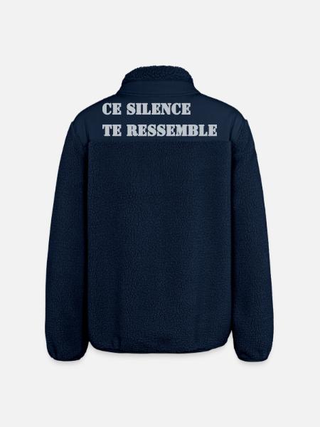 CE SILENCE TE RESSEMBLE - Veste sherpa unisexe coupe décontractée Stanley/Stella - marine