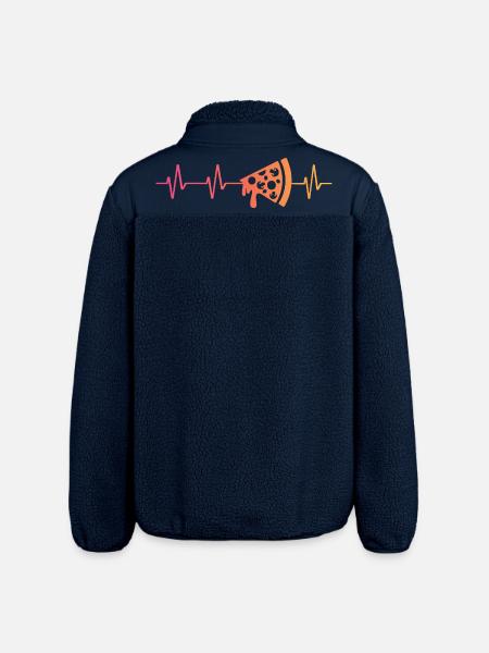 Pizza Sunset Heartbeat of Pizza - Relaxed Fit Unisex Sherpa Jacket by Stanley/Stella - navy
