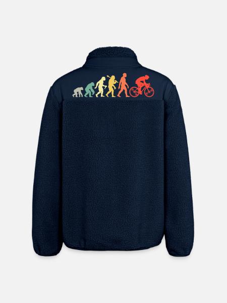 Cycling Evolution For Cyclists Retro Cycling - Relaxed Fit Unisex Sherpa Jacket by Stanley/Stella - navy