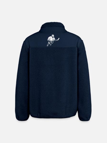 hockey player - Relaxed Fit Unisex Sherpa Jacket by Stanley/Stella - navy