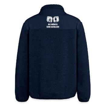Die Würfel Sind Gefallen! JGA Hochzeit Brautpaar W - Relaxed Fit Unisex Sherpajacke von Stanley/Stella - Navy - Hinten - AI Model Male 185 light (185cm)