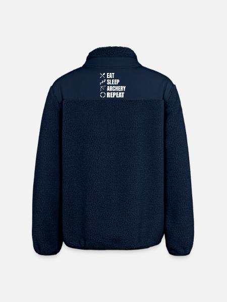 Eat Sleep Archery Repeat - Relaxed Fit Unisex Sherpa Jacket by Stanley/Stella - navy
