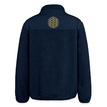 Fleur de vie Or | Fleur de vie Or - Veste sherpa unisexe coupe décontractée Stanley/Stella - marine - Dos - AI Model Male 185 light (185cm)