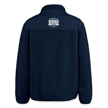 Berliner Original - Berlin - Relaxed Fit Unisex Sherpajacke von Stanley/Stella - Navy - Hinten - AI Model Male 185 light (185cm)