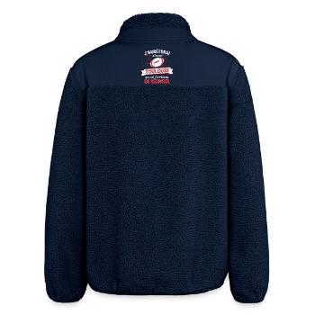 Supporter Rugby Humour Toulouse - Veste sherpa unisexe coupe décontractée Stanley/Stella - marine - Dos - AI Model Male 185 light (185cm)