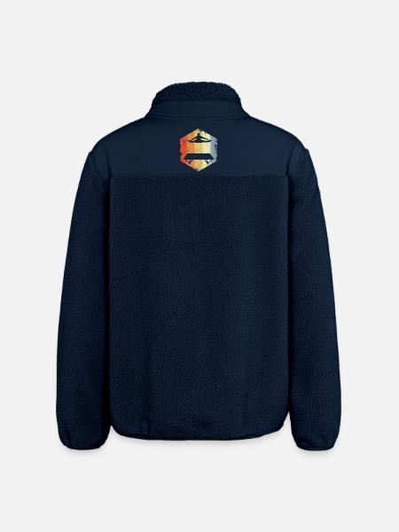 Trampoline athlete sketch - Relaxed Fit Unisex Sherpa Jacket by Stanley/Stella - navy
