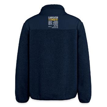 Vintage Carpenter Apparel Woodworking Hourly Rate - Relaxed Fit Unisex Sherpajacke von Stanley/Stella - Navy - Hinten - AI Model Male 185 light (185cm)