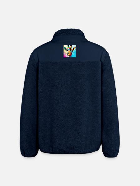 Giraffe Pop Art - Relaxed Fit Unisex Sherpajacke von Stanley/Stella - Navy