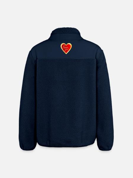 Ich liebe dich Herz - Relaxed Fit Unisex Sherpajacke von Stanley/Stella - Navy
