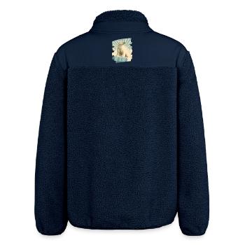 Eisbär - Relaxed Fit Unisex Sherpajacke von Stanley/Stella - Navy - Hinten - AI Model Male 185 light (185cm)
