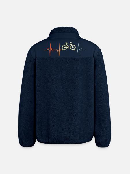 Radfahrer Herzschlag - Relaxed Fit Unisex Sherpajacke von Stanley/Stella - Navy