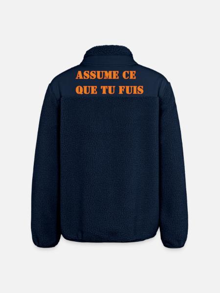 ASSUME CE QUE TU FUIS - Veste sherpa unisexe coupe décontractée Stanley/Stella - marine