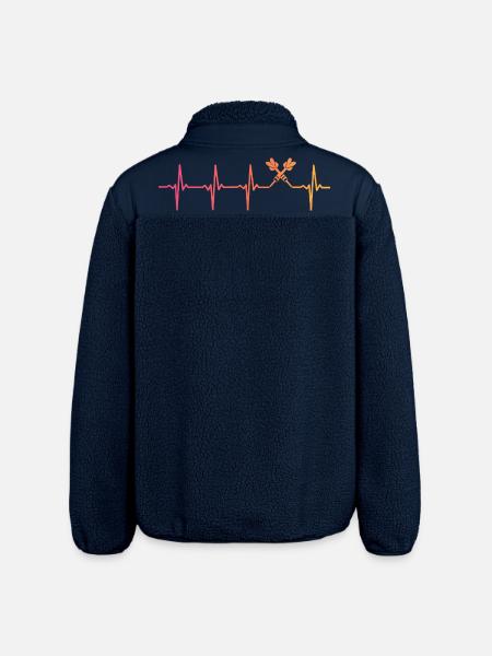Darts Sunset Heartbeat Darts - Relaxed Fit Unisex Sherpa Jacket by Stanley/Stella - navy