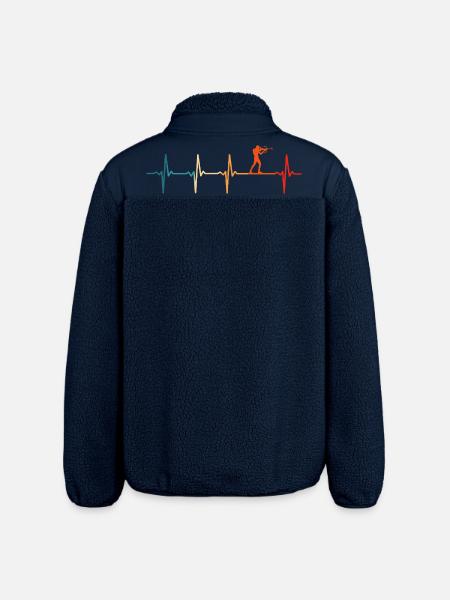 Biathlon heartbeat biathlete ski - Relaxed Fit Unisex Sherpa Jacket by Stanley/Stella - navy