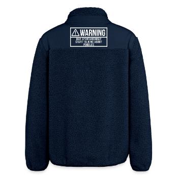 Pudel-Pudel-Pudel - Relaxed Fit Unisex Sherpajacke von Stanley/Stella - Navy - Hinten - AI Model Male 185 light (185cm)