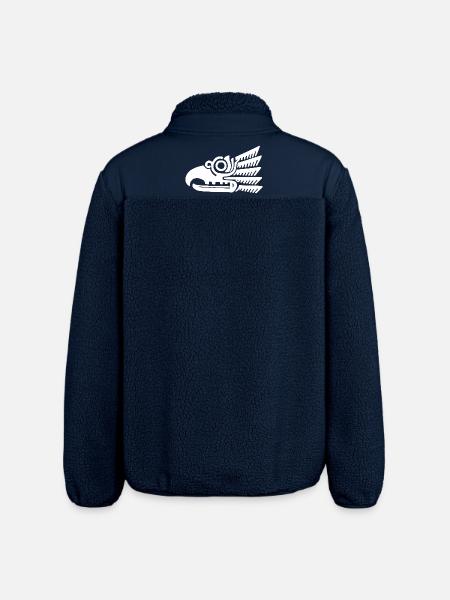 White tribal bird head - Relaxed Fit Unisex Sherpa Jacket by Stanley/Stella - navy