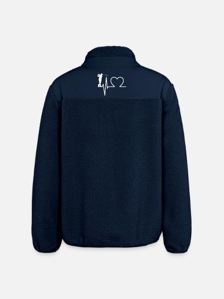 Golf EKG Herzschlag – Golfer Herzlinie - Relaxed Fit Unisex Sherpajacke von Stanley/Stella - Navy