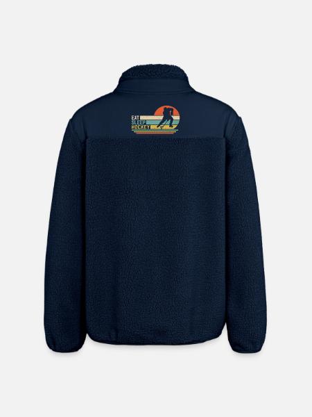 Eishockey Hockey  - Relaxed Fit Unisex Sherpa Jacket by Stanley/Stella - navy