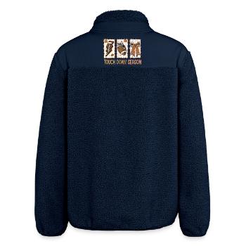 Saison des touchdowns de football américain - Veste sherpa unisexe coupe décontractée Stanley/Stella - marine - Dos - AI Model Male 185 light (185cm)