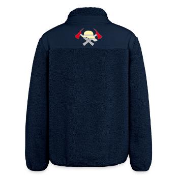 Freiwillige Feuerwehr Symbolmotiv - Relaxed Fit Unisex Sherpajacke von Stanley/Stella - Navy - Hinten - AI Model Male 185 light (185cm)