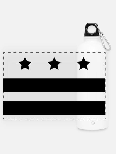 Washington-Flagge - Panorama Trinkflasche mit Karabiner 750 ml - Weiß