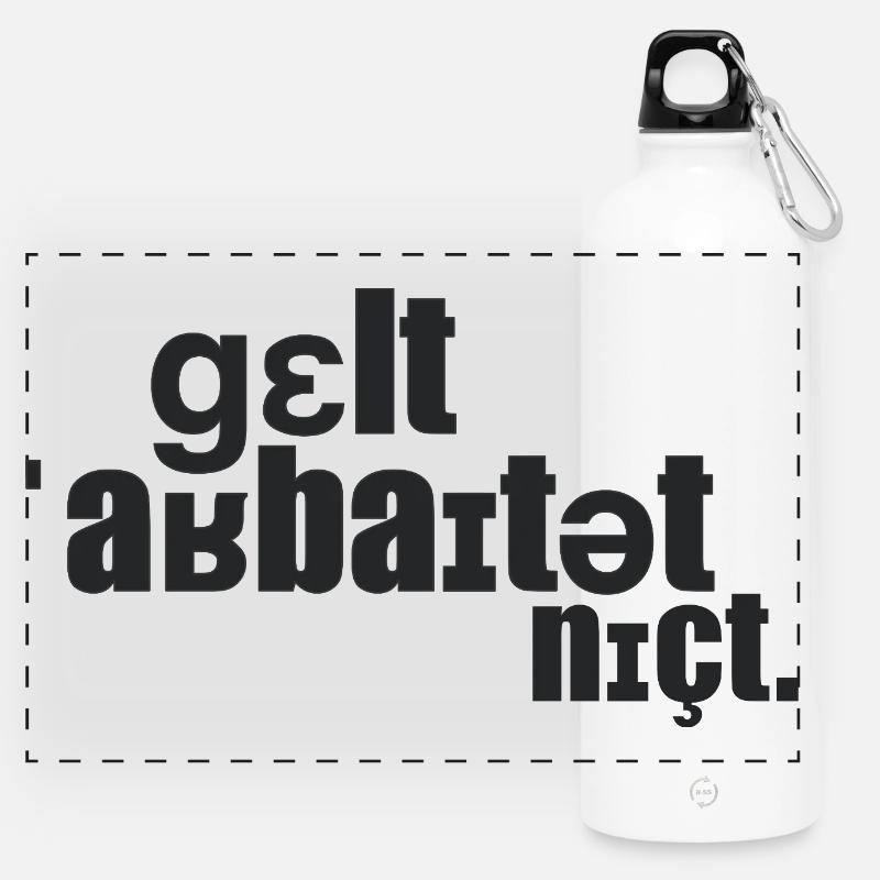 Money doesn't work. - Panoramic Drinks Bottle with Carabiner 750 ml - white