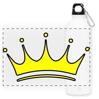 Crown Symbol - Panoramic Drinks Bottle with Carabiner 750 ml - white - Front