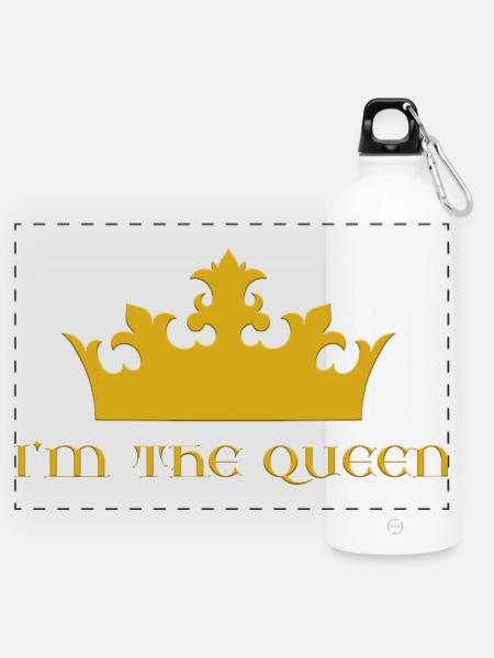 I'm the queen - Panorama Trinkflasche mit Karabiner 750 ml - Weiß
