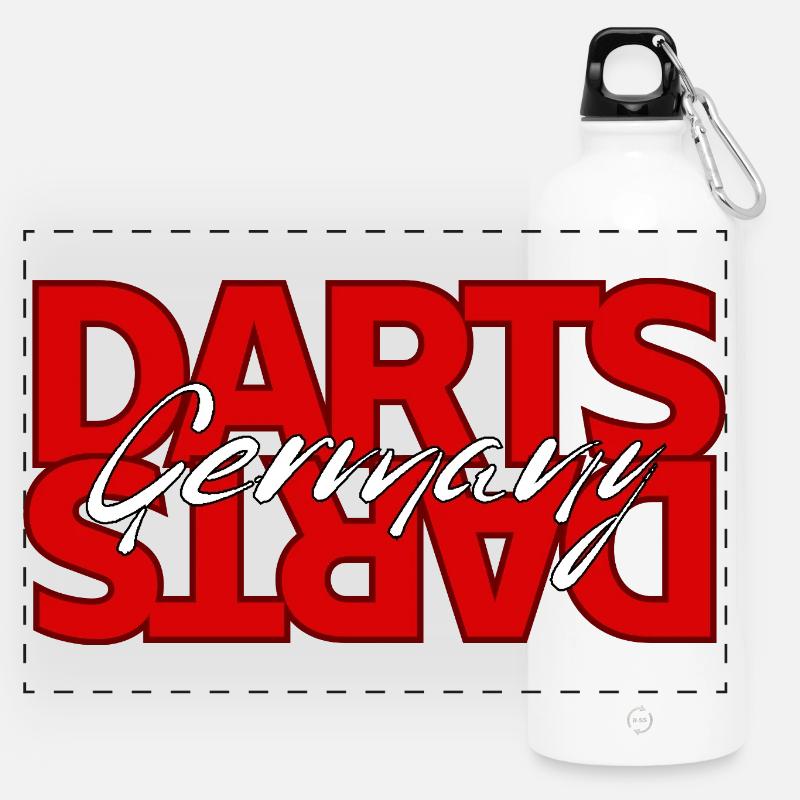 Darts Germany Logo - Panoramic Drinks Bottle with Carabiner 750 ml - white