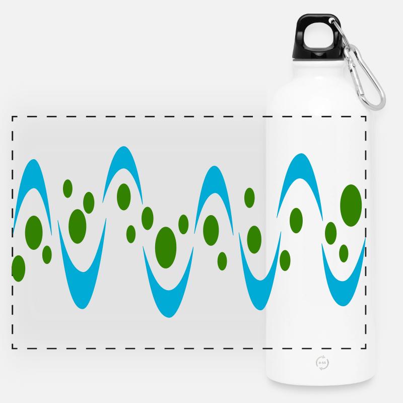 Wave design by Cean - Panoramic Drinks Bottle with Carabiner 750 ml - white